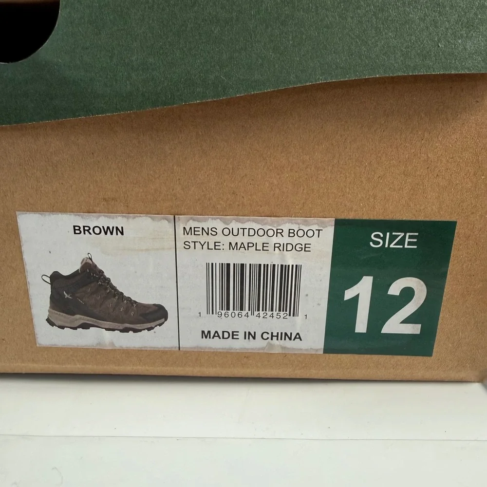 Eddie Bauer Maple Ridge Hiking Boots Mens 12 Brown Waterproof Leather Outdoor